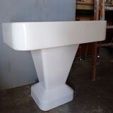 Washbasin design epoch 1970s enamelled ceramic