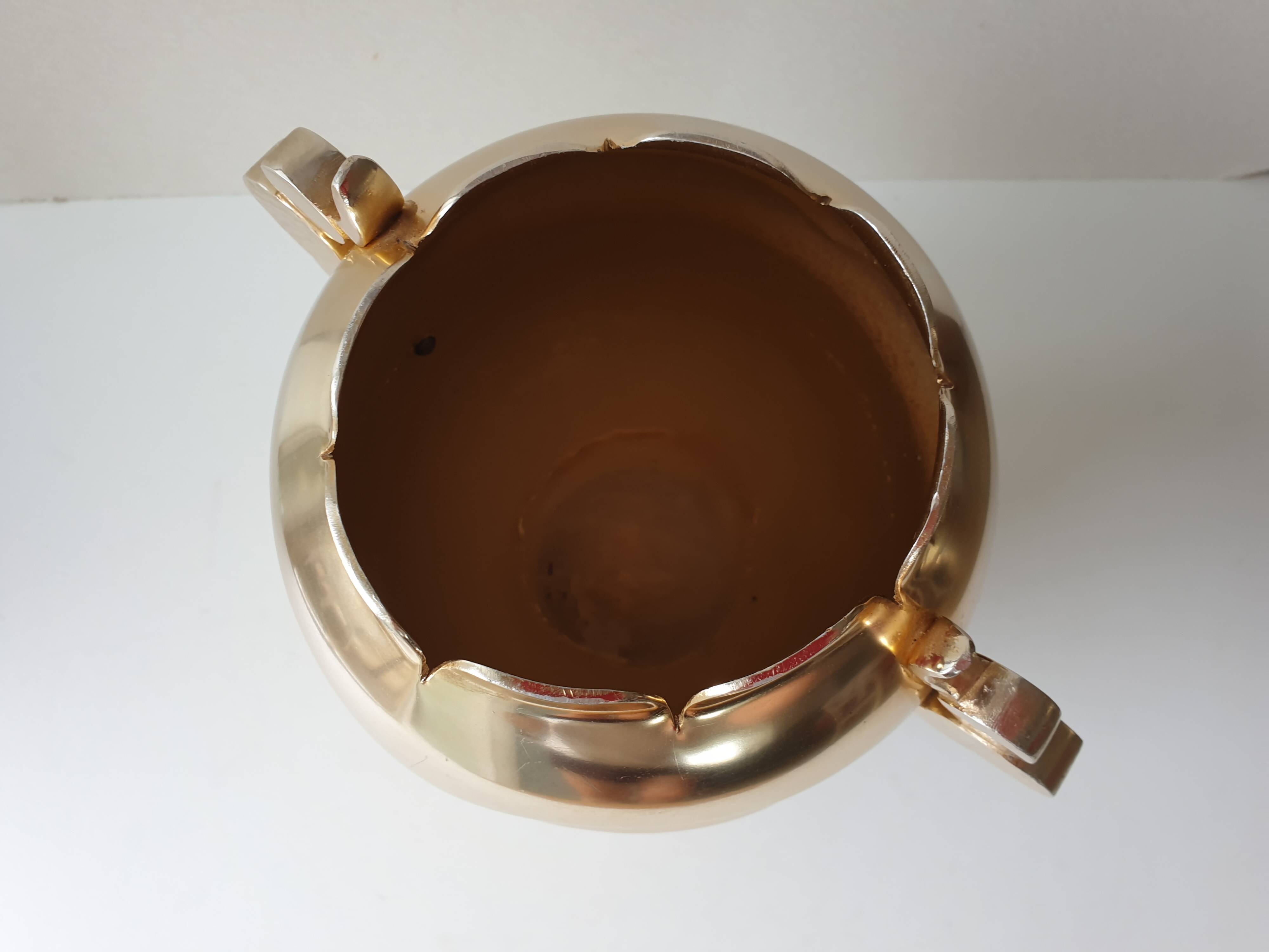 Art deco metal vase signed luxium france