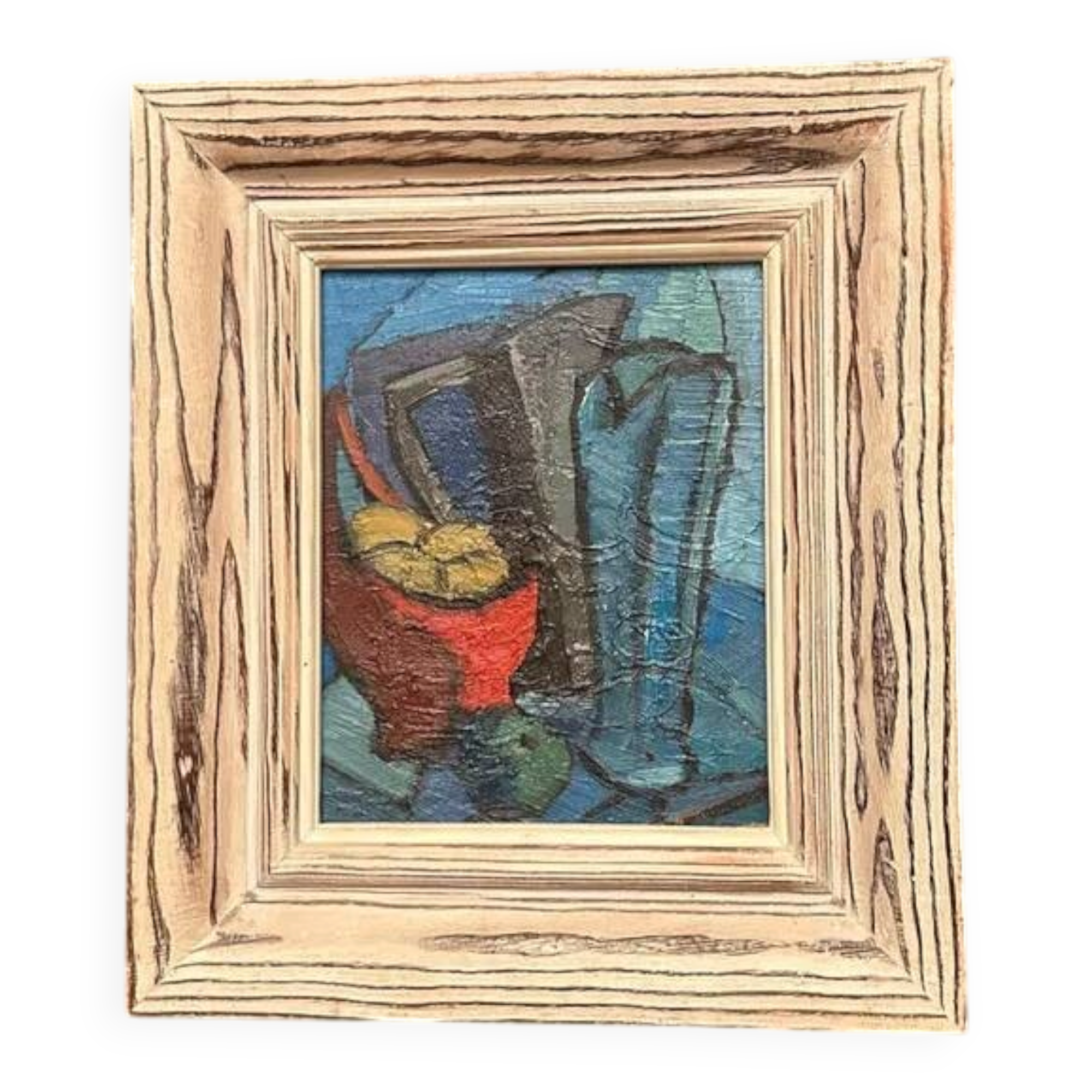 Original Swedish Oil on Panel - 'Still Life with Jugs and Fruits' by Stig Thiderman - Signed - Vintage - Framed
