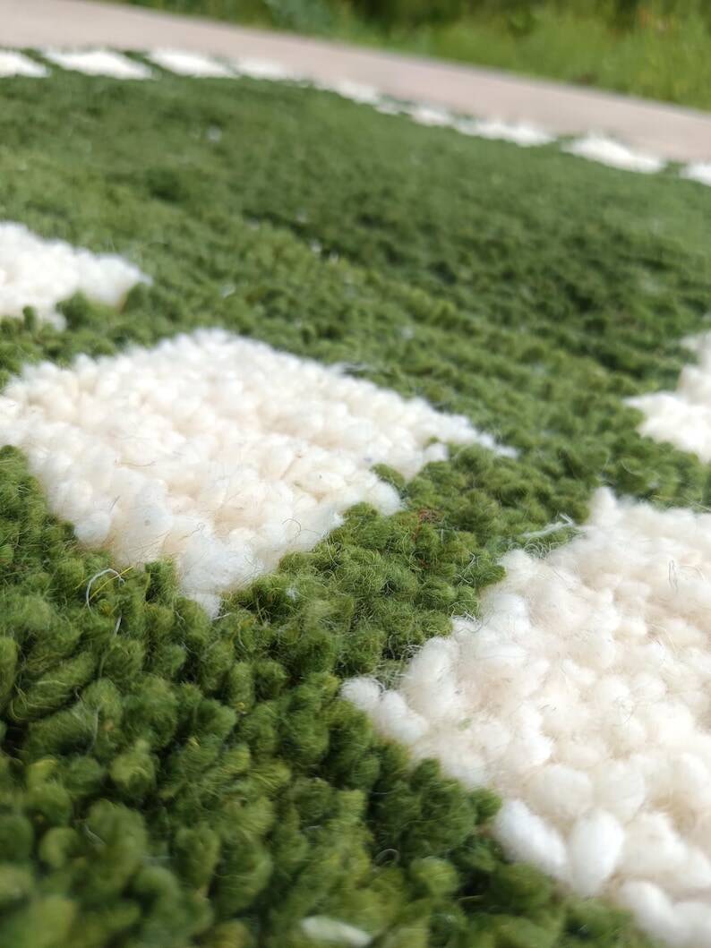 Custom Green Moroccan Carpet 250cm x 200cm
