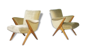 1/3 fauteuils compas années 50