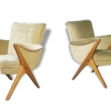 1/3 fauteuils compas années 50 60 Karpen
