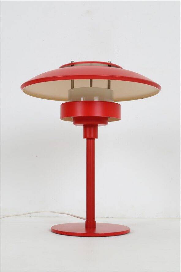 Rare lampe de bureau/table Lyskær rouge / design danois moderne / années 1970 / 1980 / postmoderne