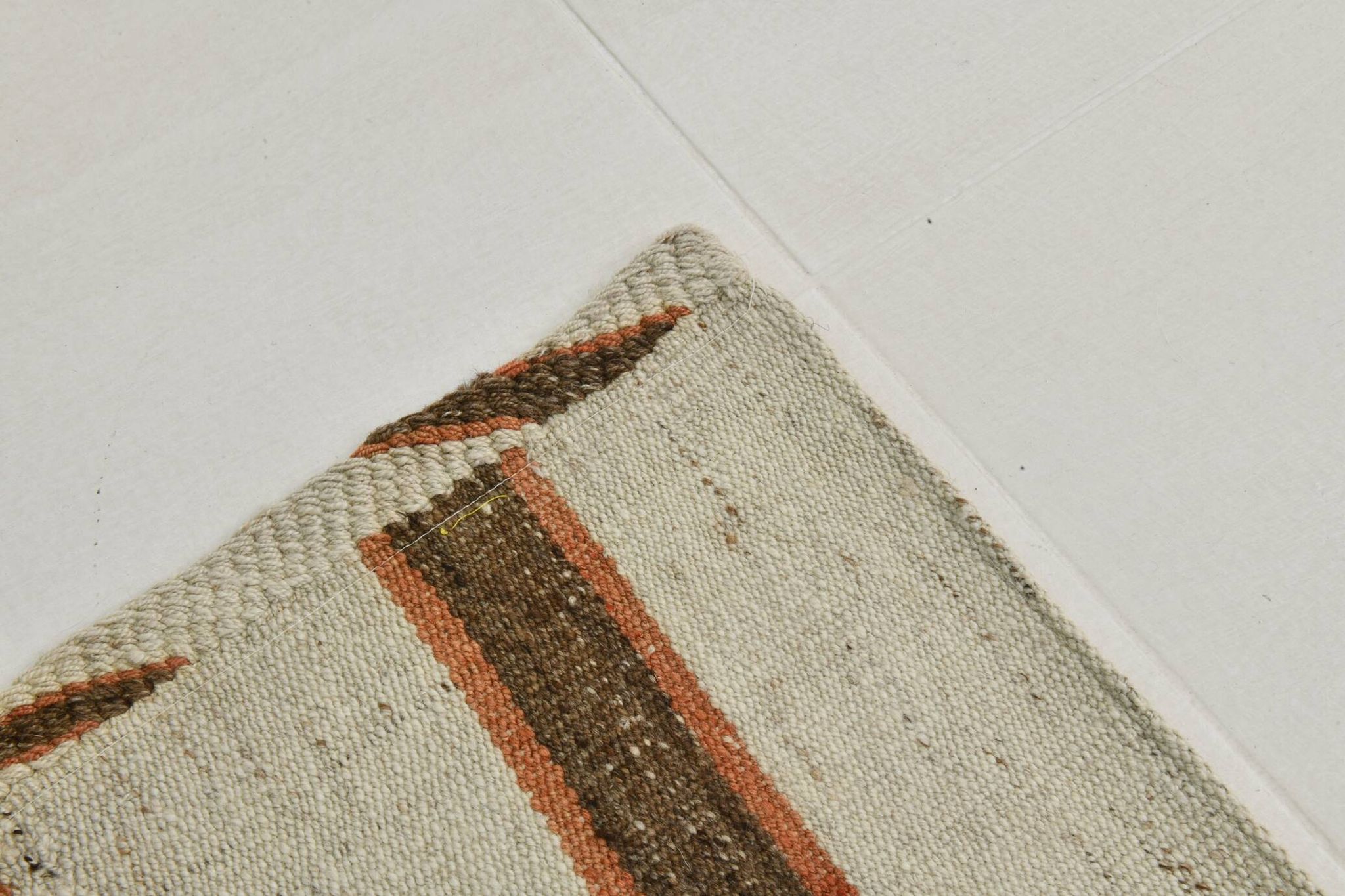 Tapis Kilim marron et beige 2x8, 71x260 cm