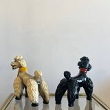 Pair of glazed ceramic poodles, 1960s