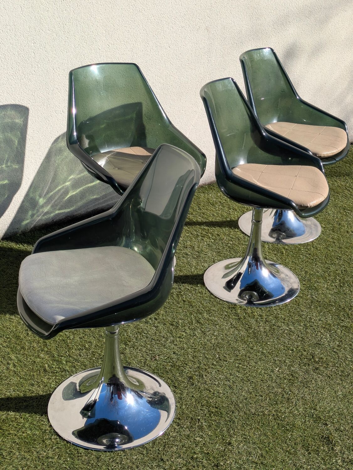 Oval dining table & 6 Gastone Rinaldi vintage chairs Roche Bobois