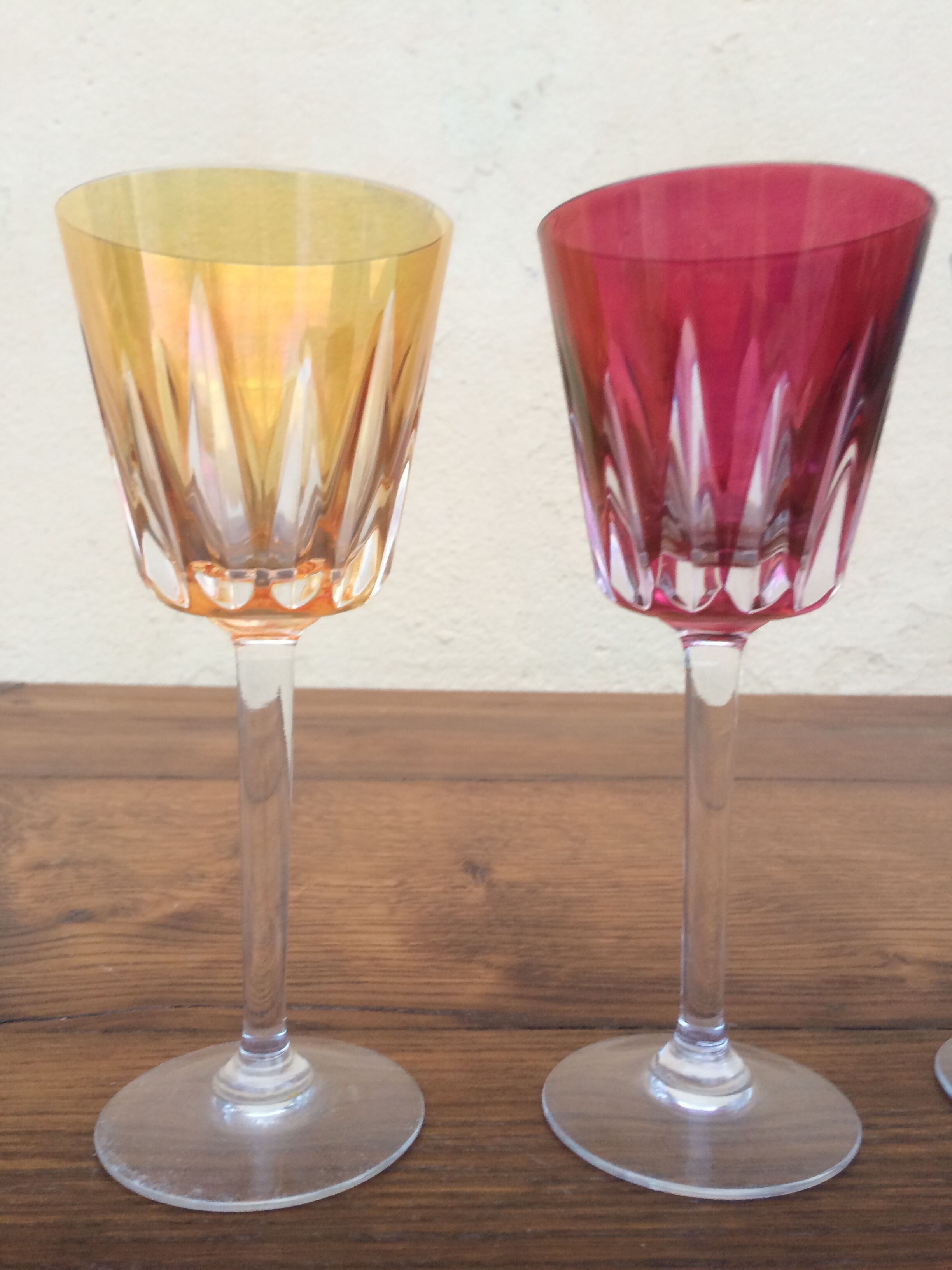 Colored wine glasses
