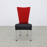 Ensemble de 4 chaises de salle à manger postmodernes bicolores, années 1980