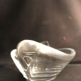 Crystal cup Daum free form signed empty fruit cup pocket