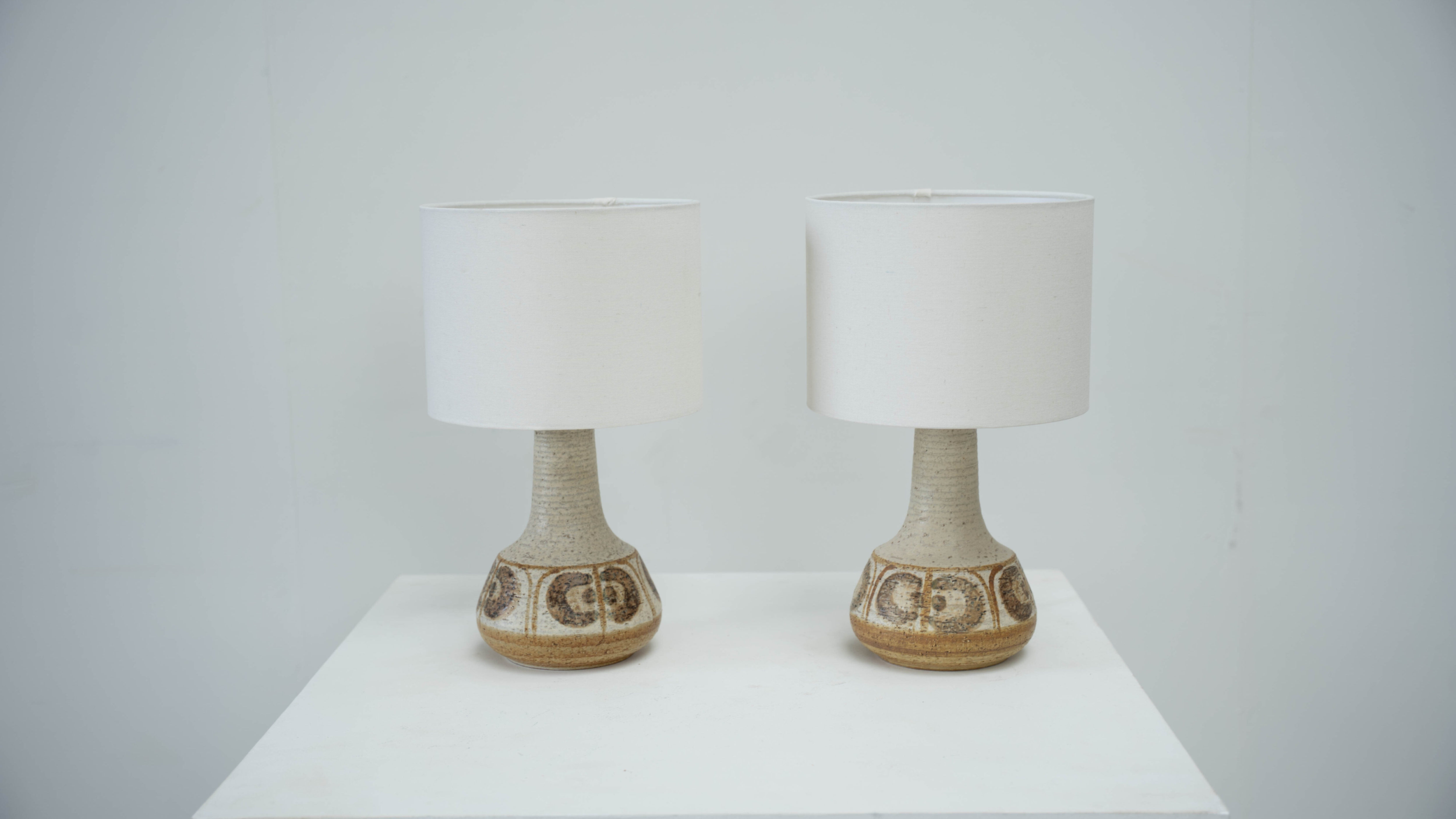 Set of two ceramic Svend Aage Jensen table lamps