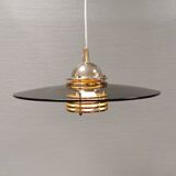 Belid T 391 pendant in gold-colored metal and smoked glass, by Jan-Eskil Eskilsson in the 1980s