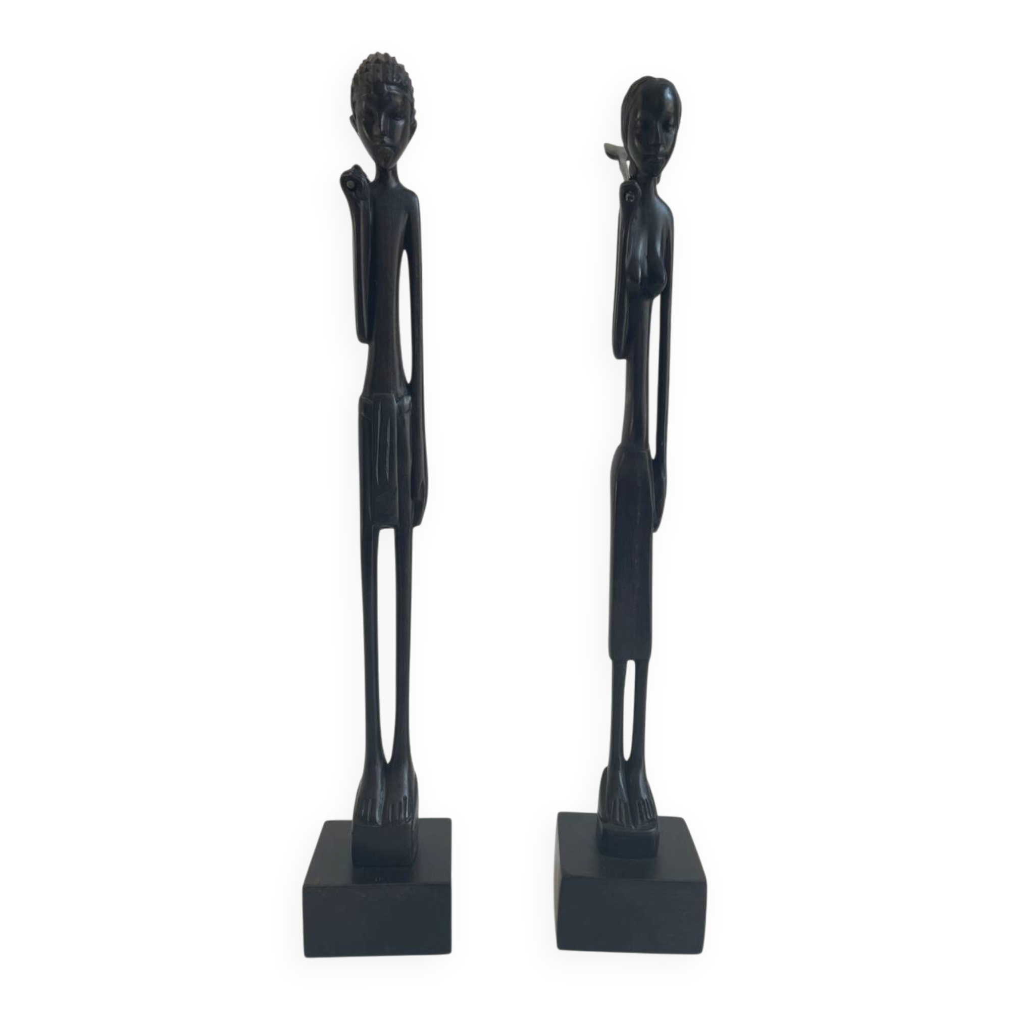 Paire de sculptures africaines en bois