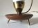 Lamp tripod teak and opaline 1960