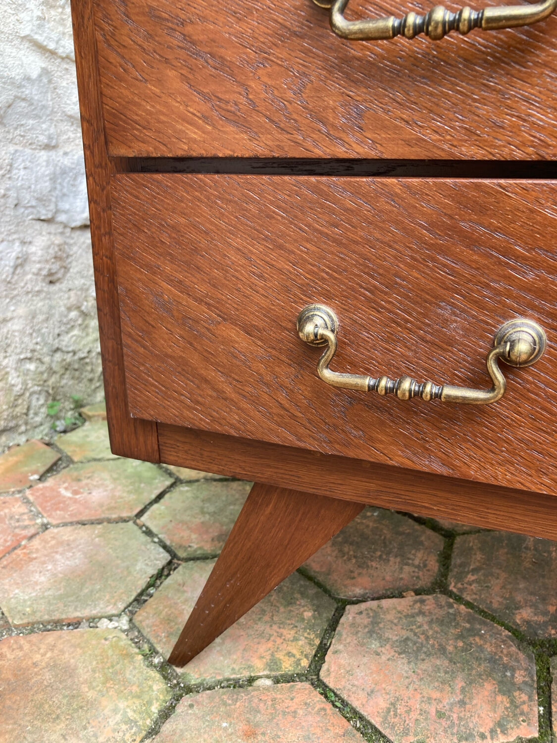 Vintage chest of drawers with tapered legs
