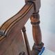 Window bench in carved walnut, late 19th century, renovated seat, 70 cm