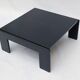 Table basse carrée bois laqué noir design 1980