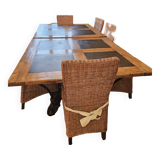 Set of two tables and eight chairs
