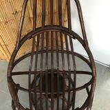 Swivel rattan armchair