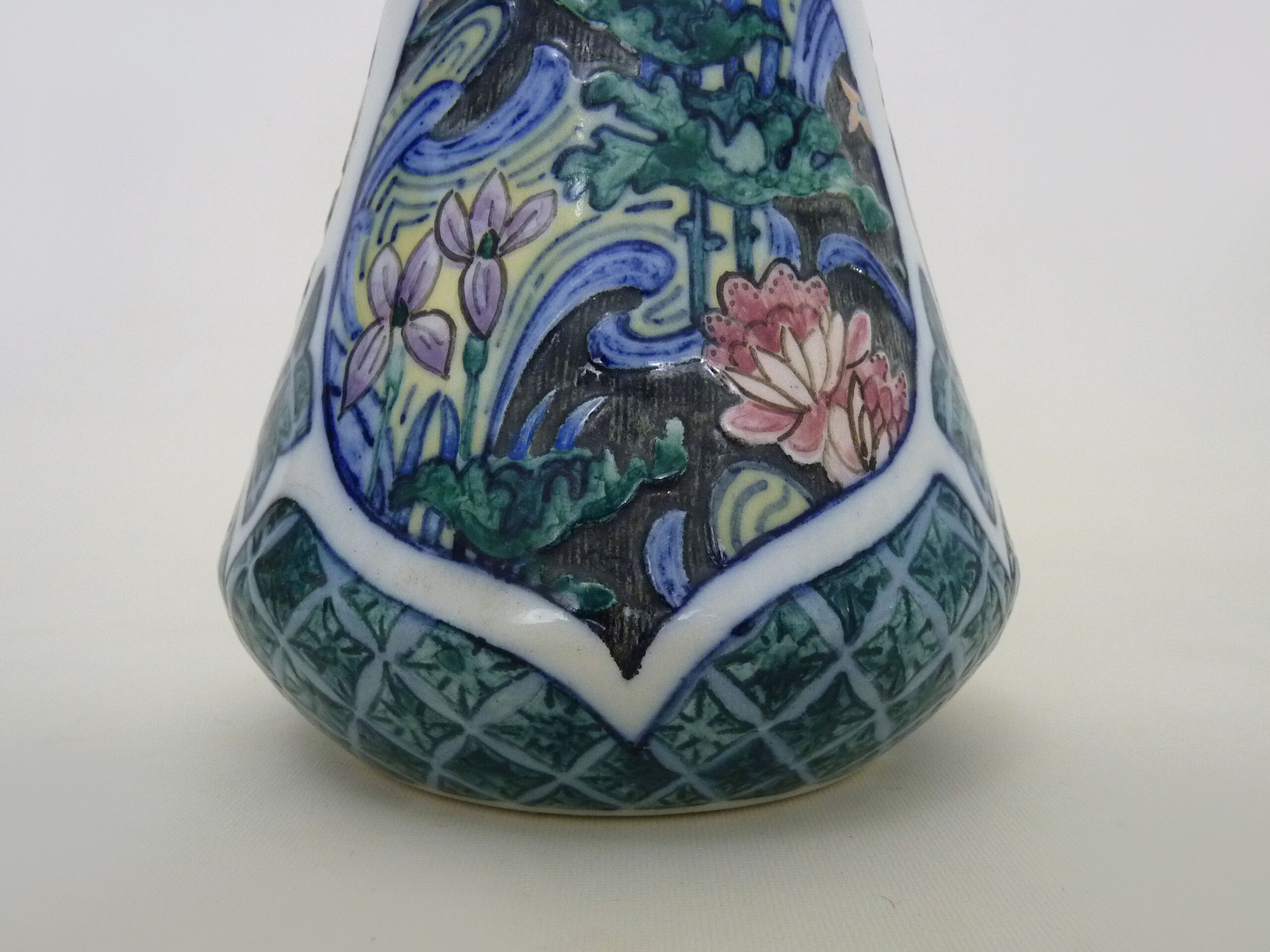 Art nouveau vase signed h gillieron floral decoration in earthenware