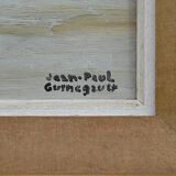 Painting "Boat at Low Tide", signed J-P. Guinegault – 2nd part of the 20th century