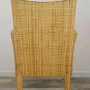 Fauteuil en bois et rotin tressé