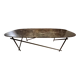 Emperador marble coffee table with bronze legs