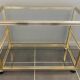 Television storage unit hi-fi video metal gold glass Pierre Vandel Paris 1970