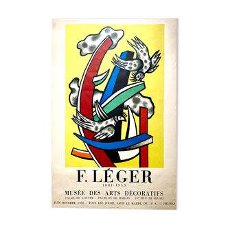 Fernand Leger, original lithographic poster of the musée des arts décoratifs, 1956