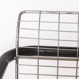 Pair of Vintage Metal Armchairs – Chrome Wire Mesh – Italy 1980s