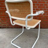 Cesca chair model with armrest in white