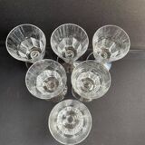 6 Baccarat Missouri red wine glasses - 20th century
