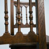 Spanish carved walnut wooden dining chairs, 1970s