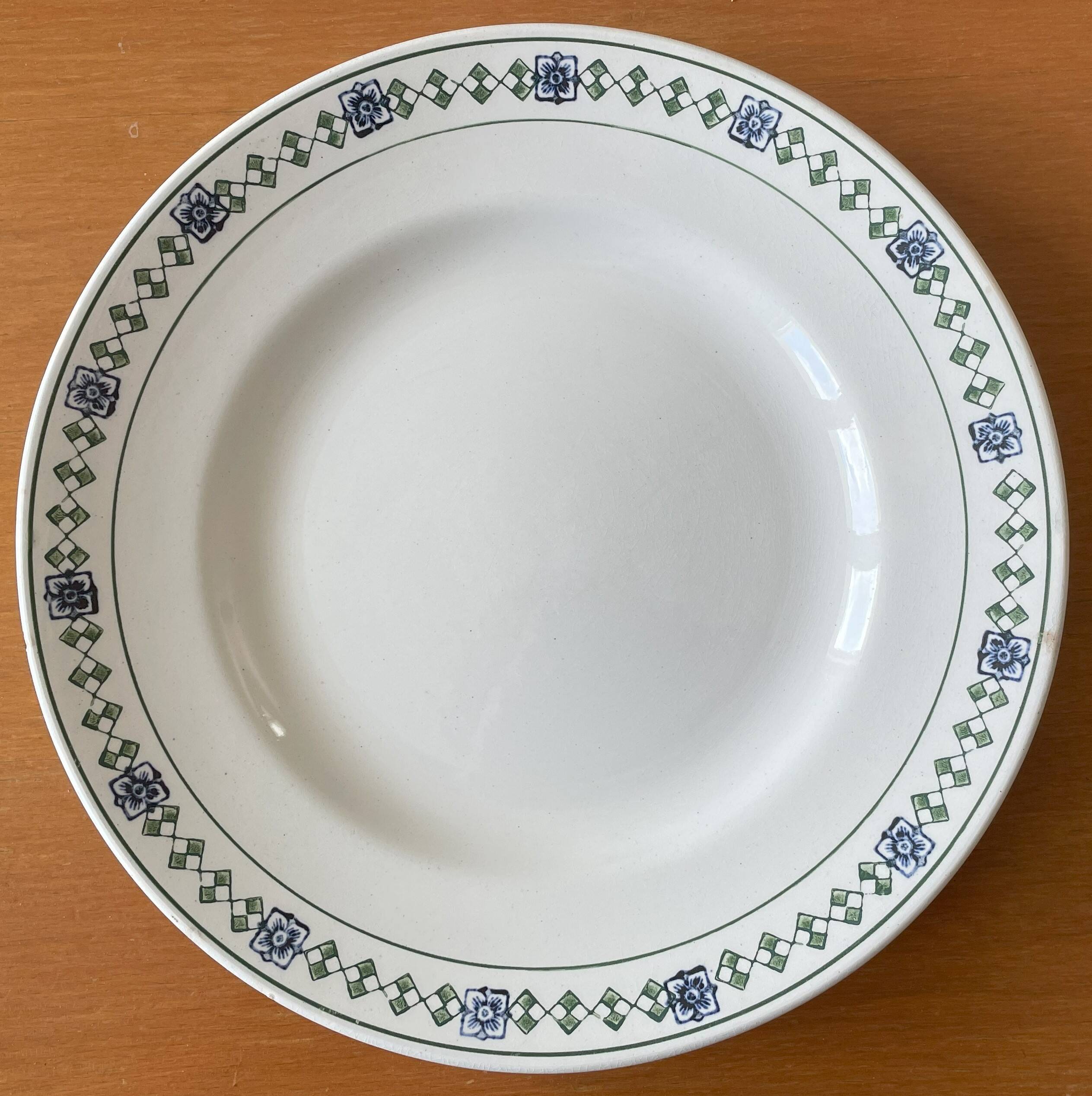 Antique flat earthenware plates from Saint-Amand (North)