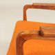 Vintage Orange Armchair Wool Upholstery Walnut Color Wood
