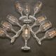 Vintage 10 glasses aperitif Noilly Prat on foot with golden inscription