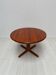 1970s vintage Danish round teak extendable dining table by Langeskov Møbelfabrik