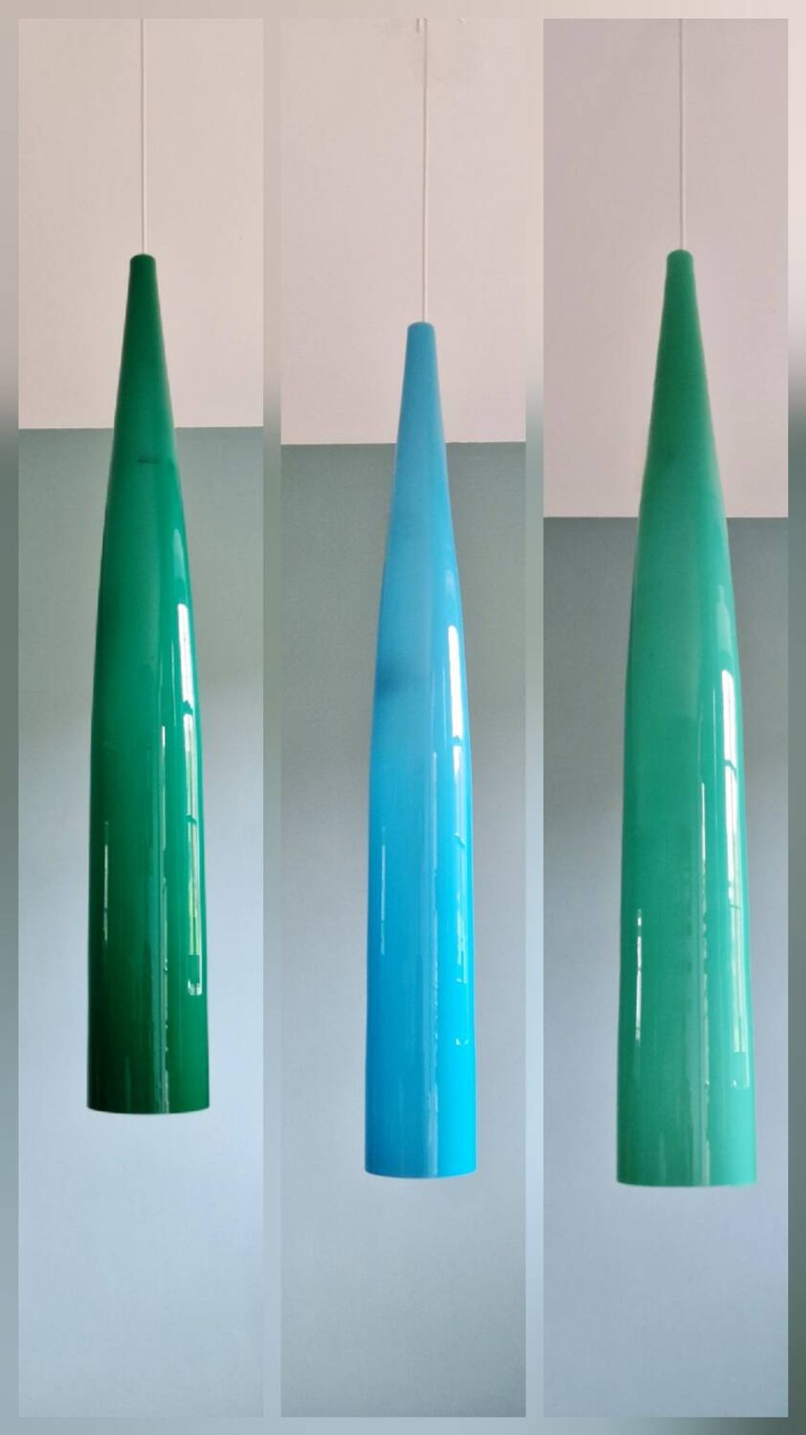XXL Murano glass suspension in blue, Alessandro Pianon, Vistosi, 1960