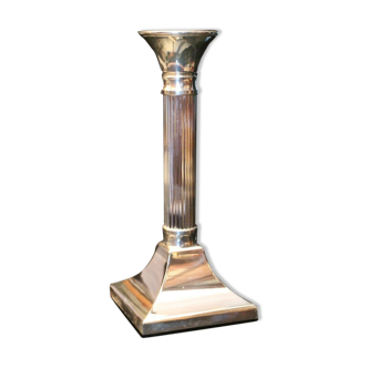 Louis XVI-style silver metal square-shaped candlestick