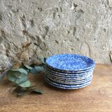 Lot of 10 plates with blue speckled blue Ceraminter