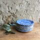 Lot of 10 plates with blue speckled blue Ceraminter