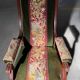 Antique mahogany wood upholstery armchair