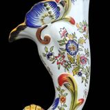 Pair of cornucopia flower vases