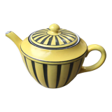 Théière en porcelaine jaune et noire estampillée Sarreguemines