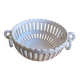 Empire malicorne white openwork ceramic pocket bowl vintage #d
