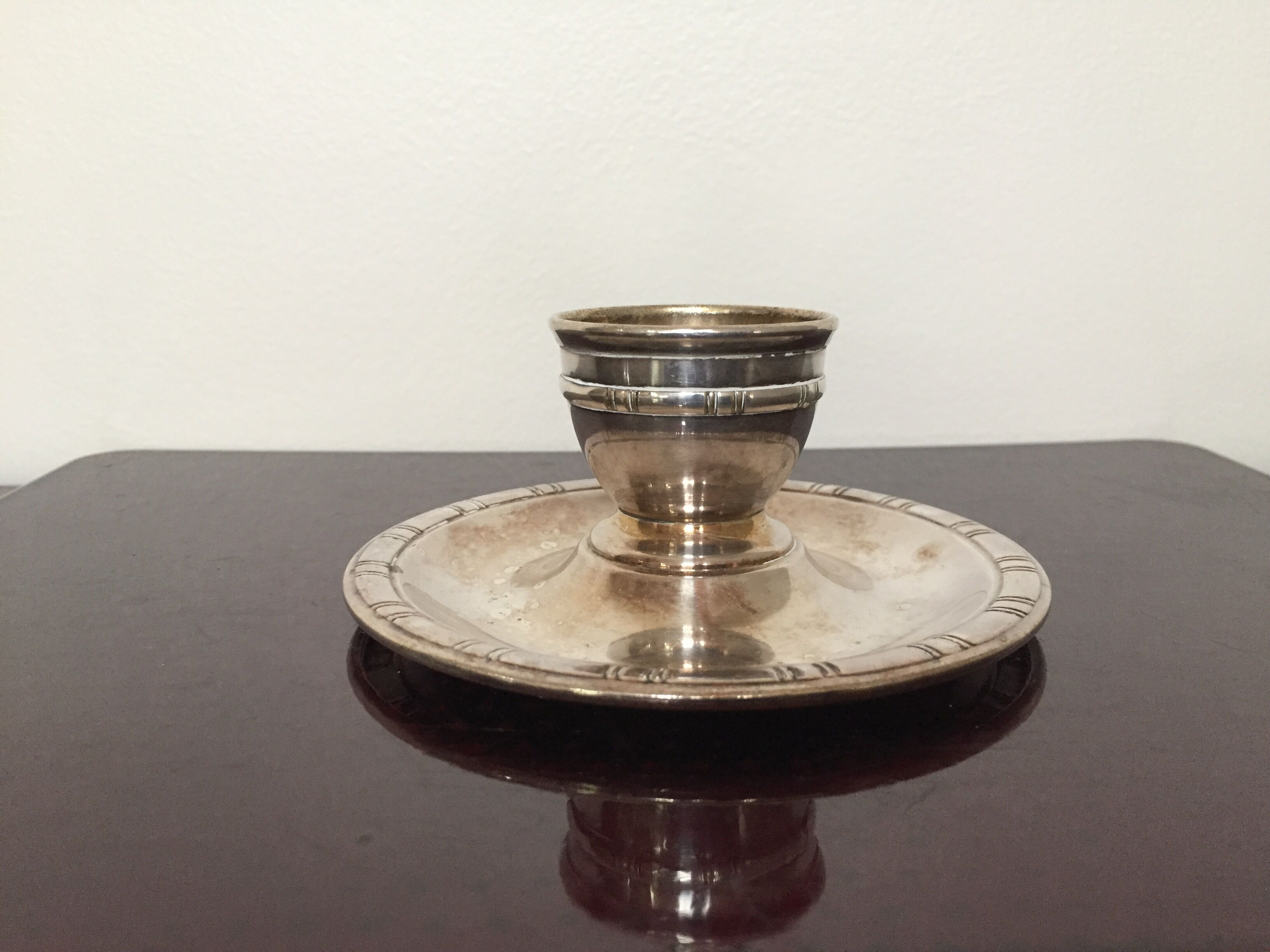 Silver metal egg cup