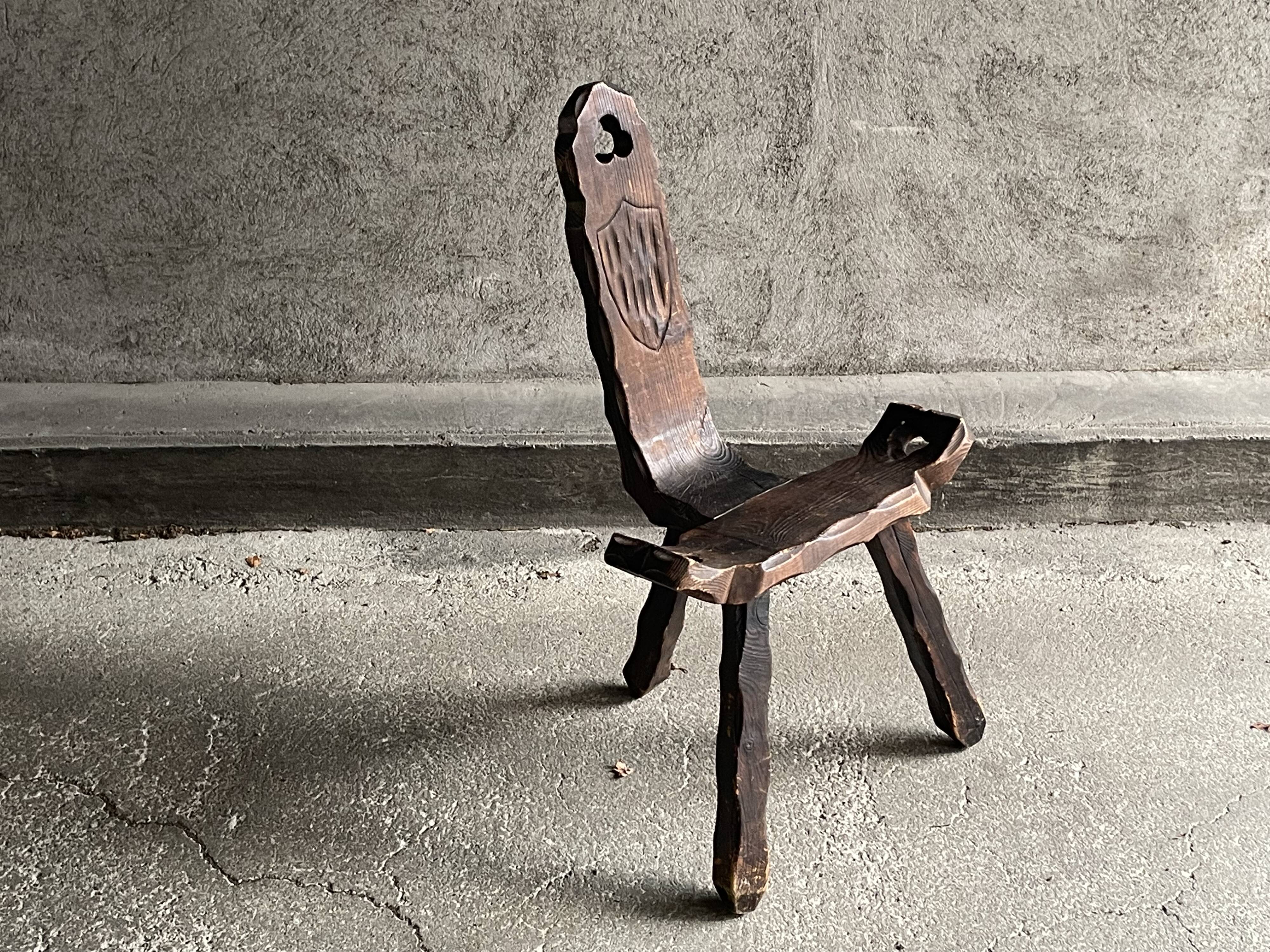 Brutalist tripod chair