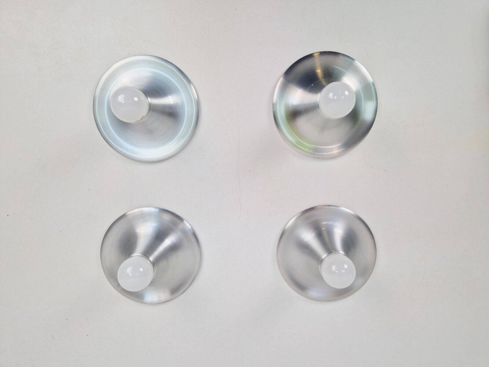 Vintage Space Age UFO Disc Wall Lamps from Targetti Sankey, 1970s, Set of 4