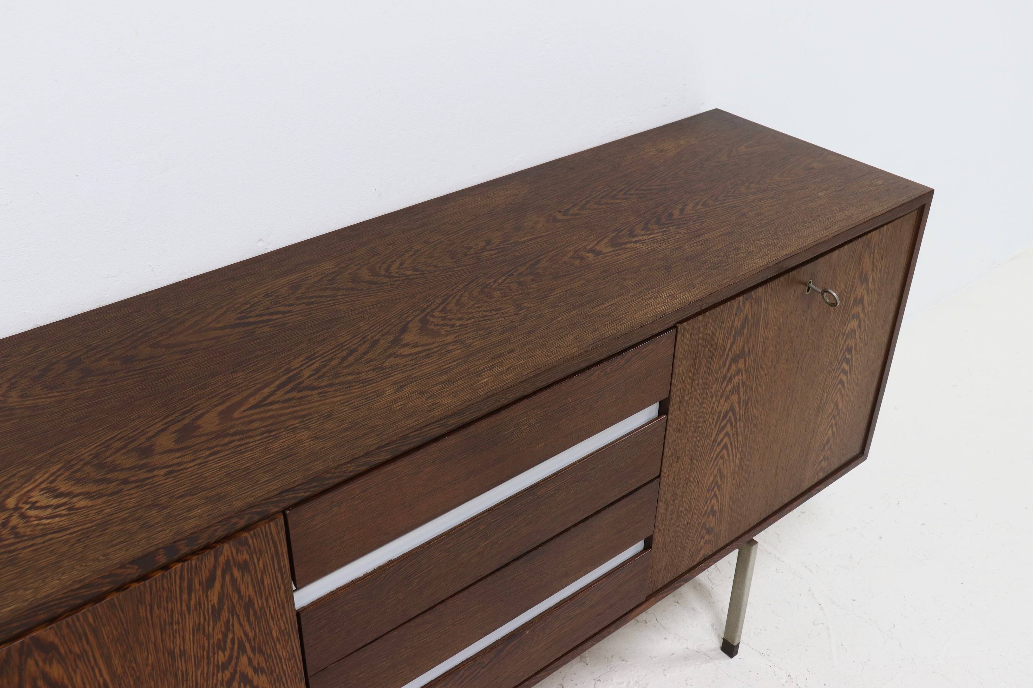 Dutch Minimalist Wenge Wooden Sideboard by Tijsseling 1970s