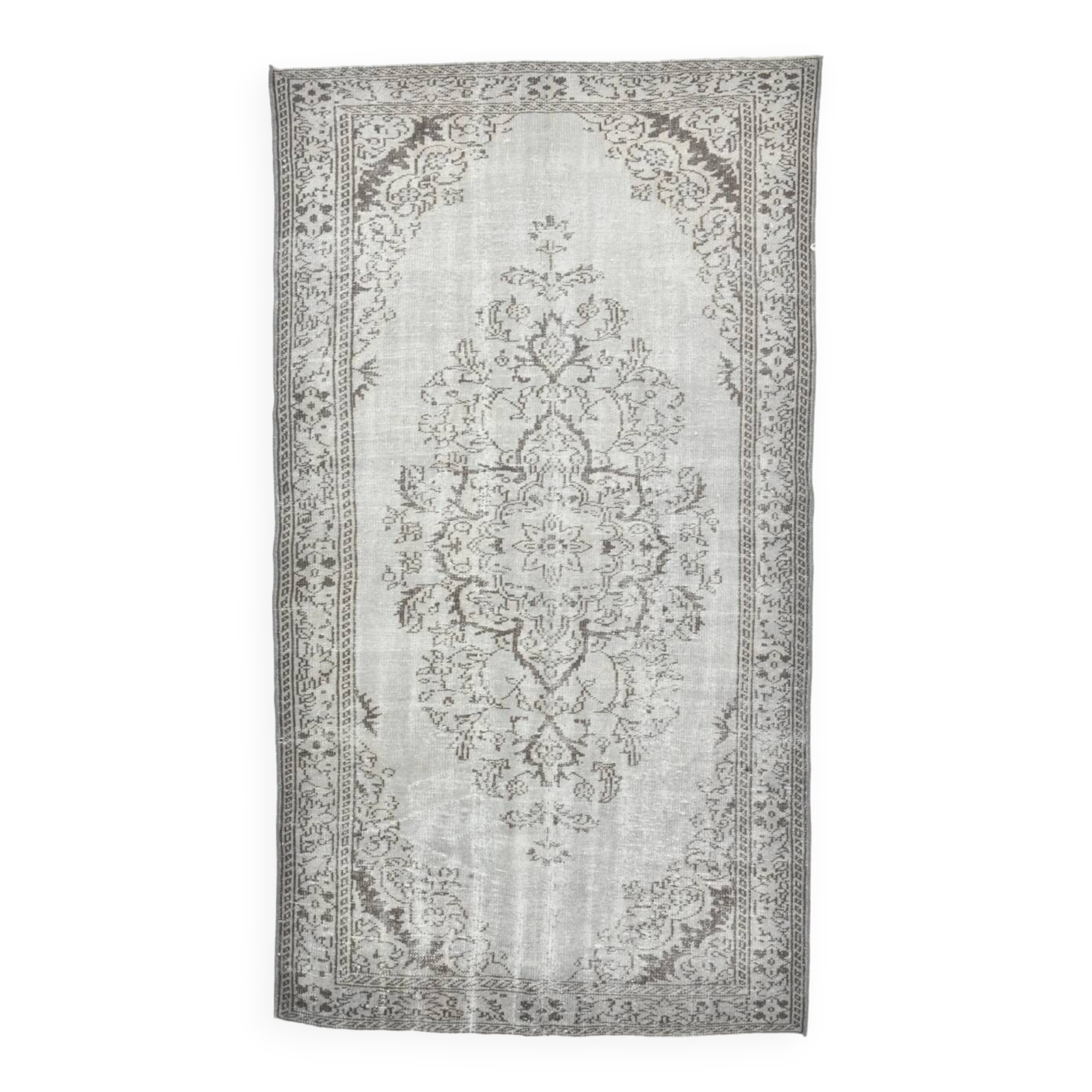 5x9 Shades Of Gray & Brown Classic Vintage Rug, 150x278Cm