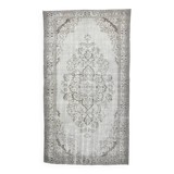 Tapis vintage classique 5x9 nuances de gris et de marron, 150x278 cm